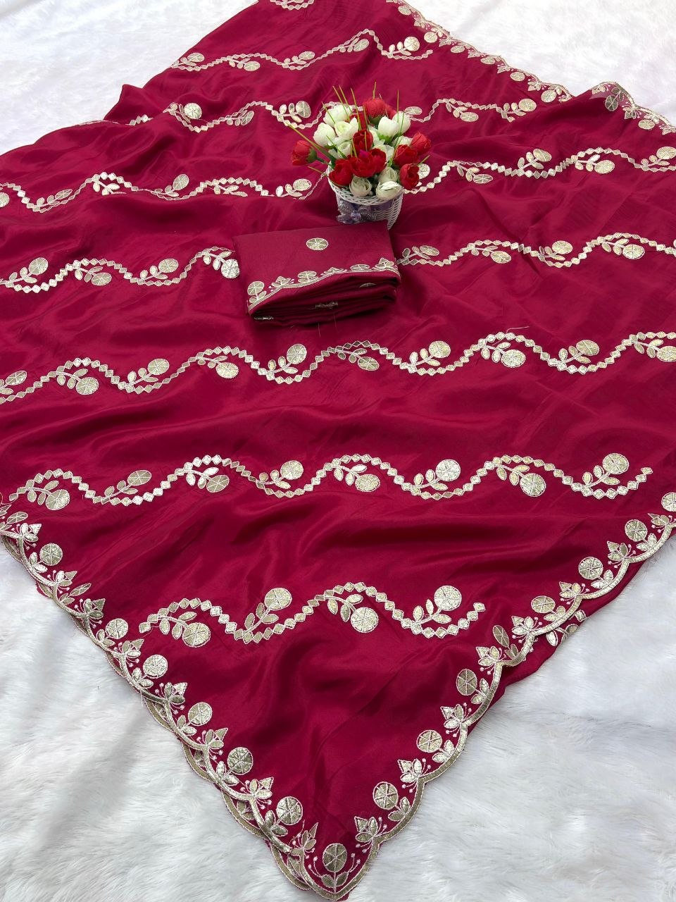 Premium HO Silk Saree with Multi Coding Work, Foil Work & Cut Work Border (Rich C-Pallu)