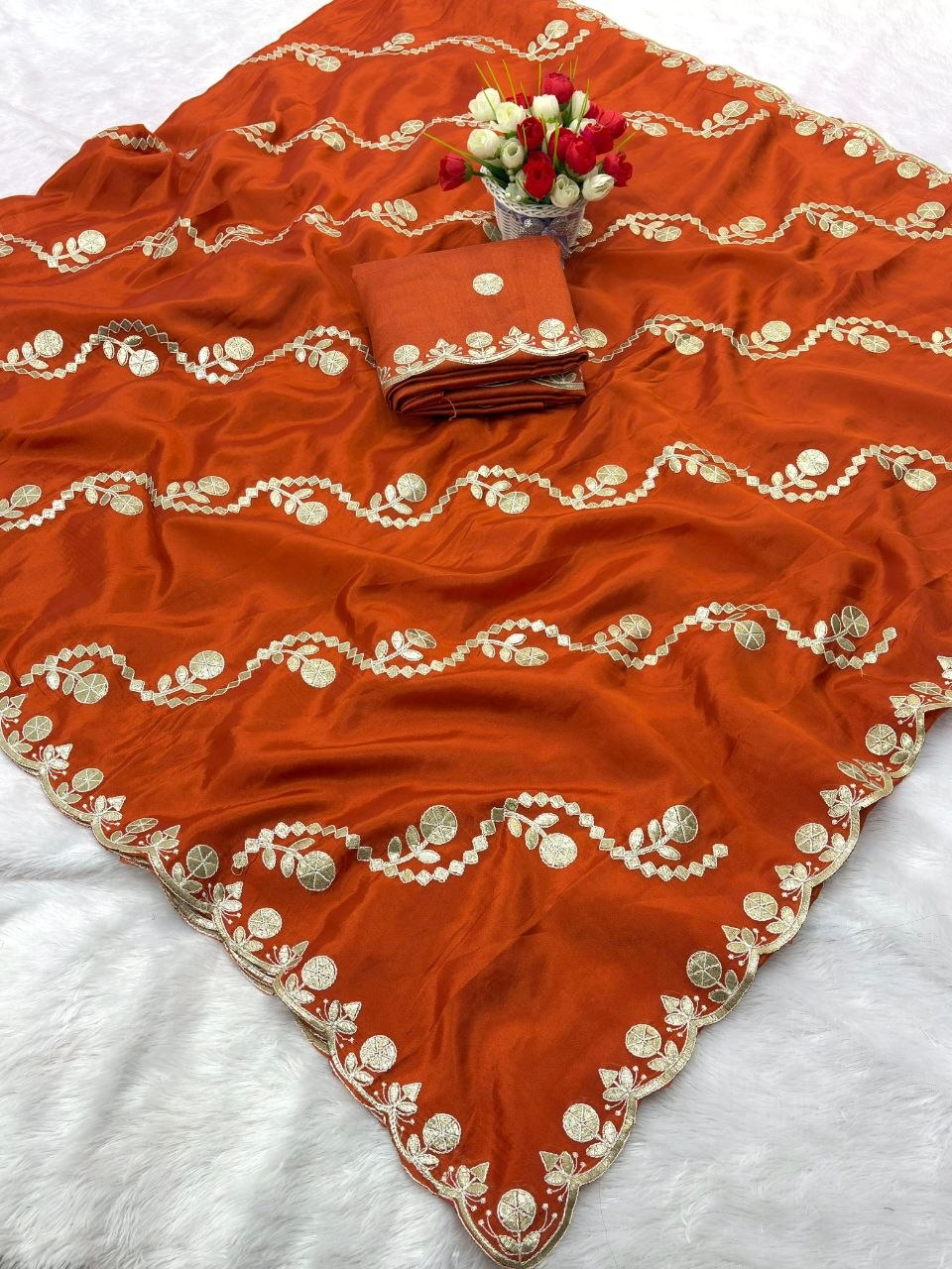 Premium HO Silk Saree with Multi Coding Work, Foil Work & Cut Work Border (Rich C-Pallu)