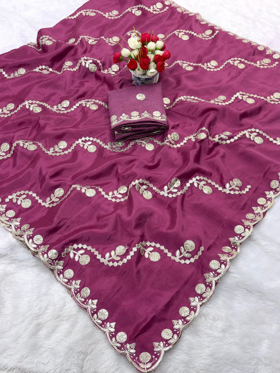 Premium HO Silk Saree with Multi Coding Work, Foil Work & Cut Work Border (Rich C-Pallu)