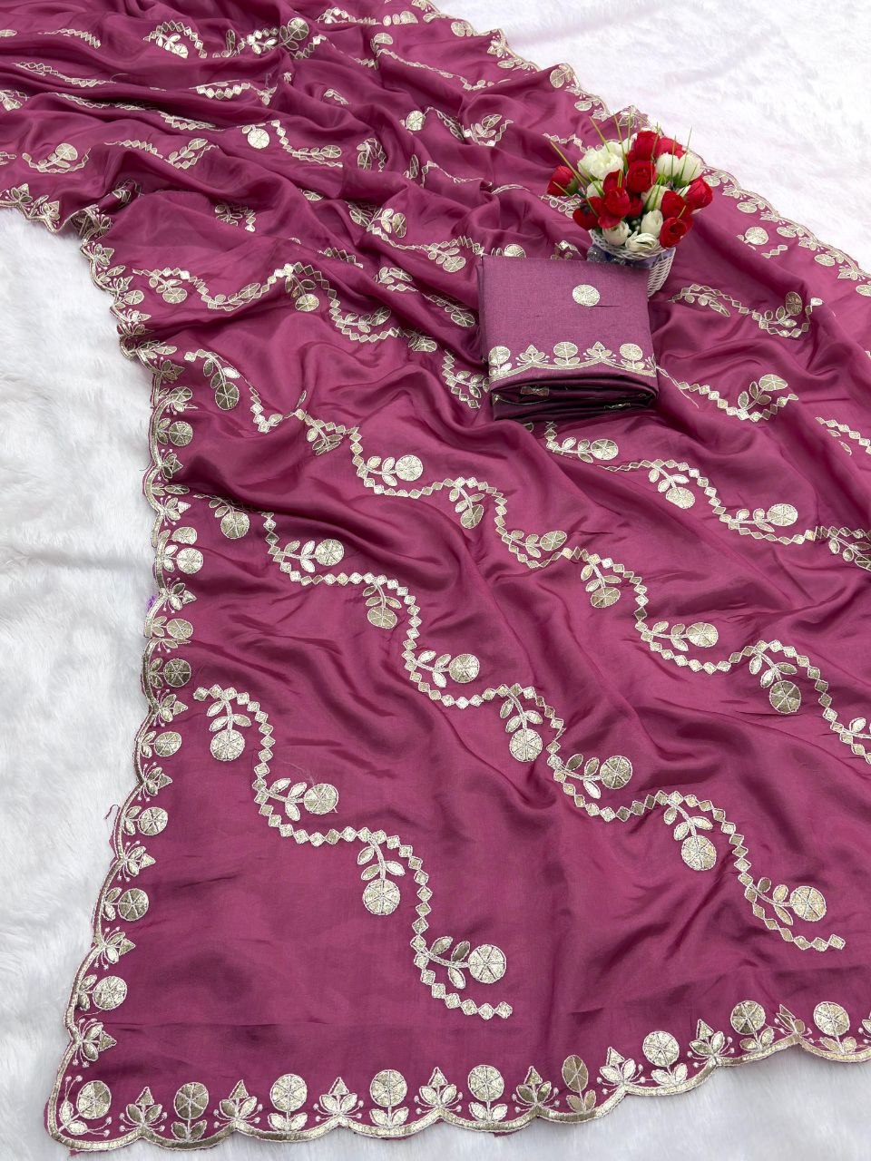 Premium HO Silk Saree with Multi Coding Work, Foil Work & Cut Work Border (Rich C-Pallu)
