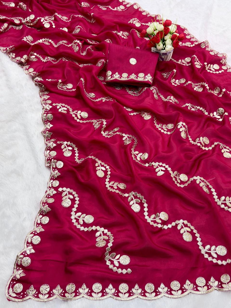 Premium HO Silk Saree with Multi Coding Work, Foil Work & Cut Work Border (Rich C-Pallu)