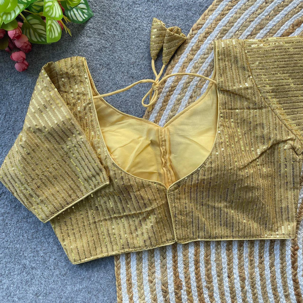 Georgette Blouse with Tone-on-Tone Thread & Sequins Work